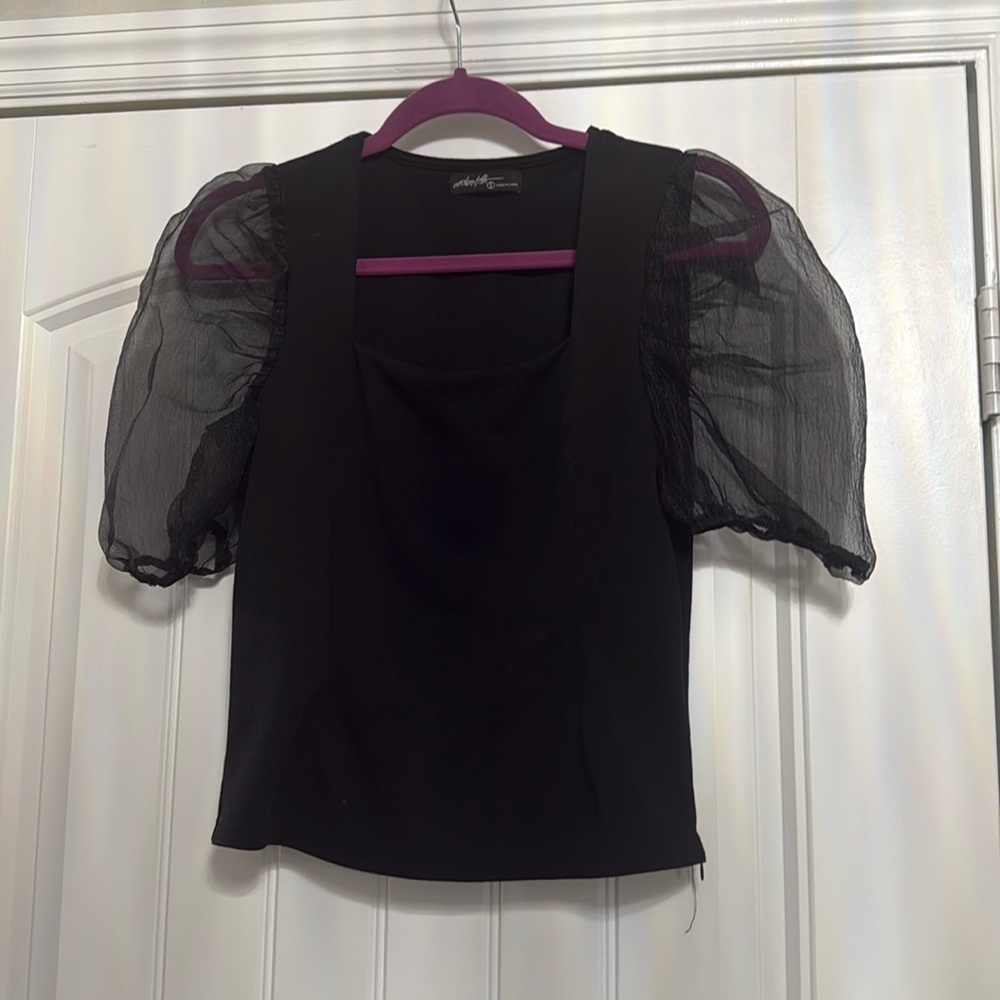 Vici puffy sleeves square neck top